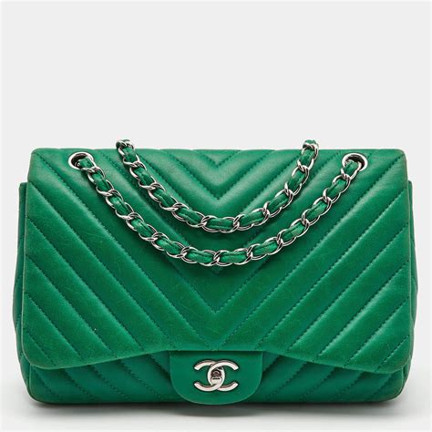 chanel green chevron flap|chanel flap bag buy online.